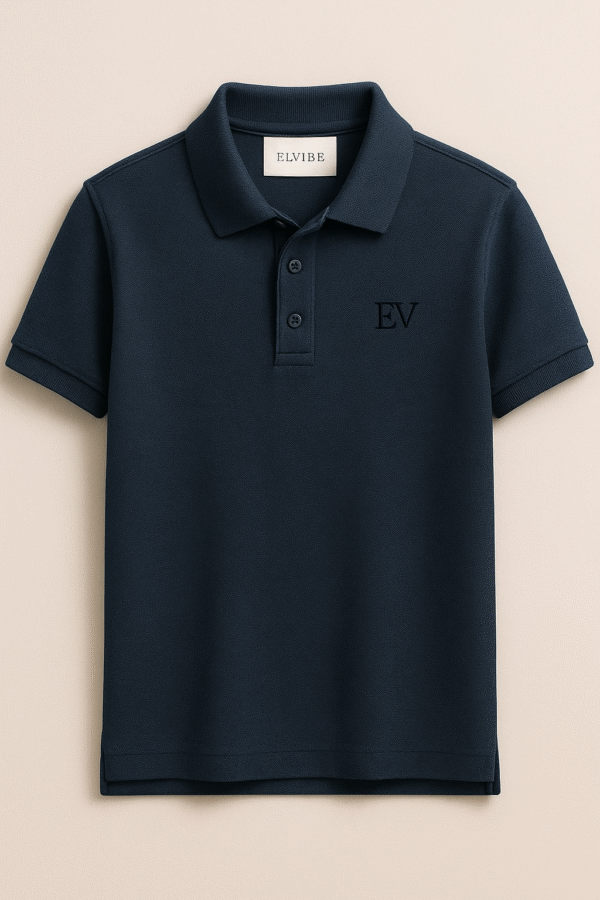 Men’s Classic Navy Blue Polo Shirt – ELVIBE Signature
